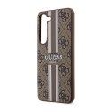 Guess 4G Printed Stripe - Case for Samsung Galaxy S23+ (Brown)