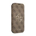 Guess Booktype 4G Big Metal Logo - Case for iPhone 13 Pro (Brown)