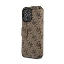 Guess Booktype 4G Big Metal Logo - Case for iPhone 13 Pro (Brown)