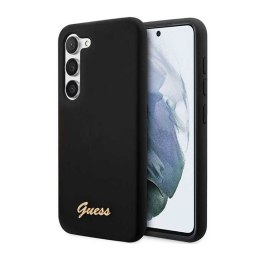 Guess Silicone Script Metal Logo - Case for Samsung Galaxy S23+ (Black)