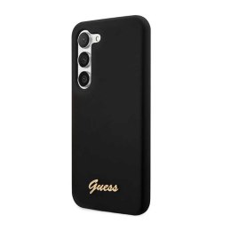 Guess Silicone Script Metal Logo - Case for Samsung Galaxy S23+ (Black)