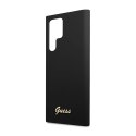 Guess Silicone Script Metal Logo - Case for Samsung Galaxy S23 Ultra (Black)