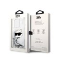 Karl Lagerfeld Liquid Glitter NFT Choupette Head - Case for iPhone 14 Pro (Silver)