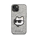 Karl Lagerfeld NFT Glitter Choupette Patch- Case for iPhone 14 Plus (Silver)