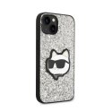 Karl Lagerfeld NFT Glitter Choupette Patch- Case for iPhone 14 Plus (Silver)