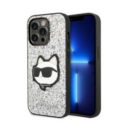 Karl Lagerfeld NFT Glitter Choupette Patch- Case for iPhone 14 Pro Max (Silver)