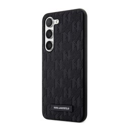 Karl Lagerfeld Saffiano Monogram Metal Logo - Case for Samsung Galaxy S23 (Black)