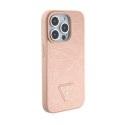 Guess Croco Triangle Metal Logo - iPhone 15 Pro Max Case (pink)