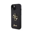 Guess Glitter Script Big 4G - Case for iPhone 15 (Black)