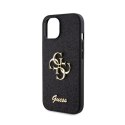 Guess Glitter Script Big 4G - Case for iPhone 15 (Black)