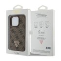 Guess Leather 4G Triangle Strass - iPhone 15 Pro Case (brown)