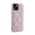 Guess Quilted Metal Logo - Case for iPhone 15 (Pink)