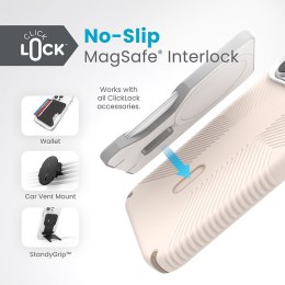 Speck Presidio2 Grip ClickLock & Magsafe - Case for iPhone 15 Pro Max (Bleached Bone / Heirloom Gold / Hazel Brown)