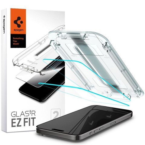 Spigen GLAS.TR EZ FIT 2-Pack - Tempered glass with privacy filter for iPhone 15 Pro Max 2 pcs