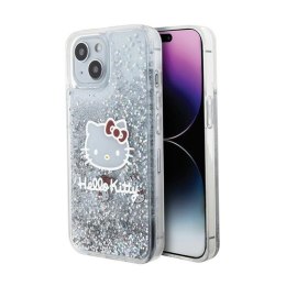 Hello Kitty Liquid Glitter Charms Kitty Head - iPhone 14 Case (Silver)