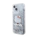 Hello Kitty Liquid Glitter Charms Kitty Head - iPhone 14 Case (Silver)