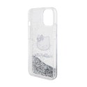 Hello Kitty Liquid Glitter Charms Kitty Head - iPhone 14 Case (Silver)