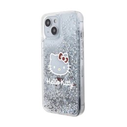 Hello Kitty Liquid Glitter Charms Kitty Head - iPhone 15 case (silver)