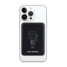 Karl Lagerfeld NFT Outline Ikonik MagSafe - Induction Power Bank 5000 mAh 15W MagSafe (black)