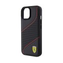 Ferrari Perforated Waves Metal Logo - iPhone 15 Case (Black)