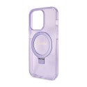 Guess Ring Stand Script Glitter MagSafe - iPhone 15 Pro Max Case (purple)