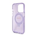 Guess Ring Stand Script Glitter MagSafe - iPhone 15 Pro Max Case (purple)