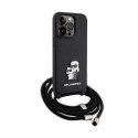 Karl Lagerfeld Crossbody Saffiano Metal Pin Karl & Choupette - iPhone 13 Pro Case (black)