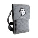 Karl Lagerfeld Saffiano Monogram Choupette - Phone crossbody bag (silver)