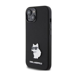 Karl Lagerfeld Silicone Choupette Metal Pin - iPhone 15 Plus Case (Black)