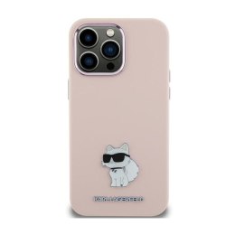 Karl Lagerfeld Silicone Choupette Metal Pin - iPhone 15 Plus Case (pink)