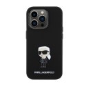Karl Lagerfeld Silicone Ikonik Metal Pin - iPhone 15 Pro Max Case (Black)