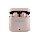Guess Printed Logo - Bluetooth TWS headphones + charging case (pink)
