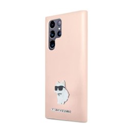 Karl Lagerfeld Silicone Choupette Metal Pin - Case Samsung Galaxy S24 Ultra (różowy)