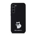 Karl Lagerfeld Silicone Choupette Metal Pin - Case Samsung Galaxy S24+ (czarny)