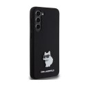 Karl Lagerfeld Silicone Choupette Metal Pin - Case Samsung Galaxy S24+ (czarny)