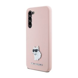 Karl Lagerfeld Silicone Choupette Metal Pin - Case Samsung Galaxy S24 (różowy)