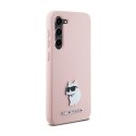 Karl Lagerfeld Silicone Choupette Metal Pin - Case Samsung Galaxy S24+ (różowy)