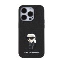 Karl Lagerfeld Fixed Glitter Ikonik Logo Metal Pin - iPhone 15 Pro Max Case (Black)