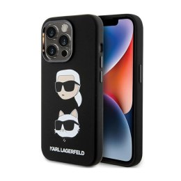 Karl Lagerfeld Silicone Karl & Choupette Heads - iPhone 15 Pro Case (Black)