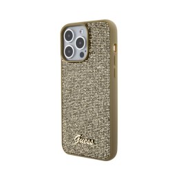 Guess Disco Metal Script - Case for iPhone 15 Pro Max (Gold)