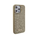 Guess Disco Metal Script - Case for iPhone 15 Pro Max (Gold)