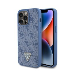 Guess Leather 4G Triangle Strass - iPhone 15 Pro Max Case (blue)