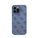 Guess Leather 4G Triangle Strass - iPhone 15 Pro Max Case (blue)