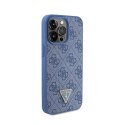 Guess Leather 4G Triangle Strass - iPhone 15 Pro Max Case (blue)