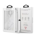 Guess Marble Tempered Glass Hardcase - Case for iPhone 11 Pro Max (White)