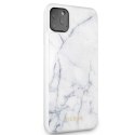 Guess Marble Tempered Glass Hardcase - Case for iPhone 11 Pro Max (White)