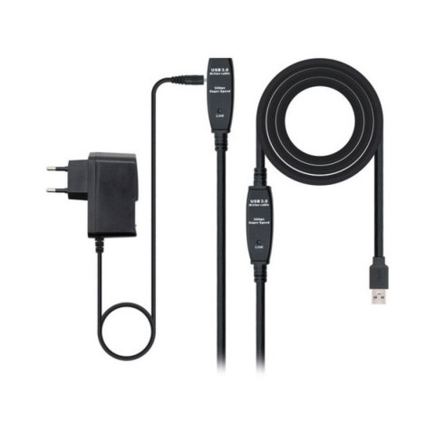 USB Extension Cable NANOCABLE 10.01.031 Black - 10 m