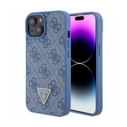 Guess Leather 4G Triangle Strass - iPhone 15 Case (blue)