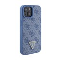 Guess Leather 4G Triangle Strass - iPhone 15 Case (blue)