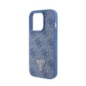 Guess Leather 4G Triangle Strass - iPhone 15 Pro Case (blue)